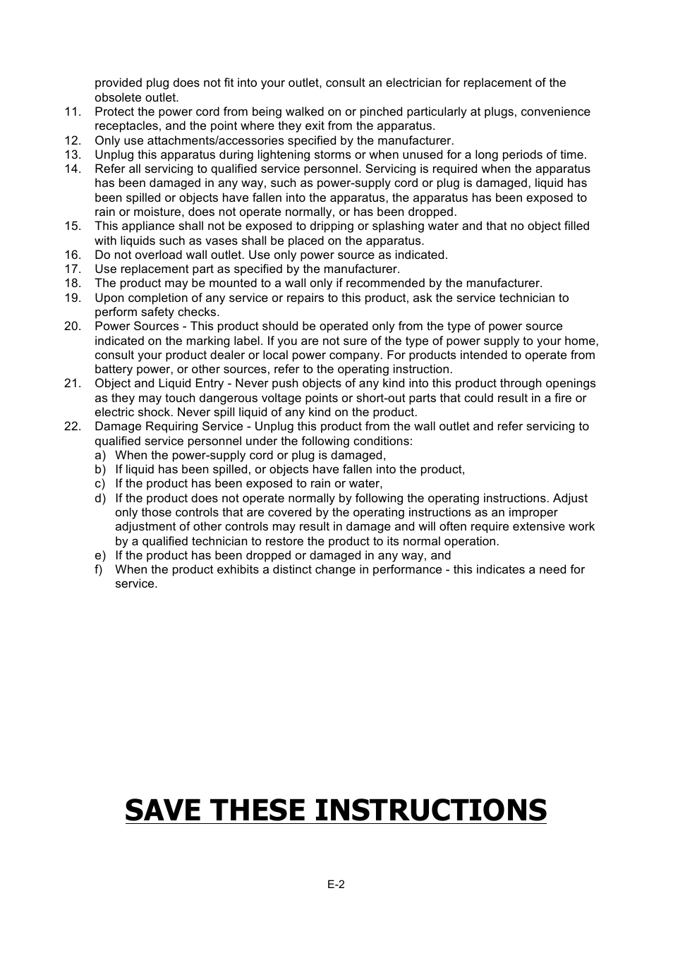 Save these instructions | Naxa NPB-252 User Manual | Page 3 / 9