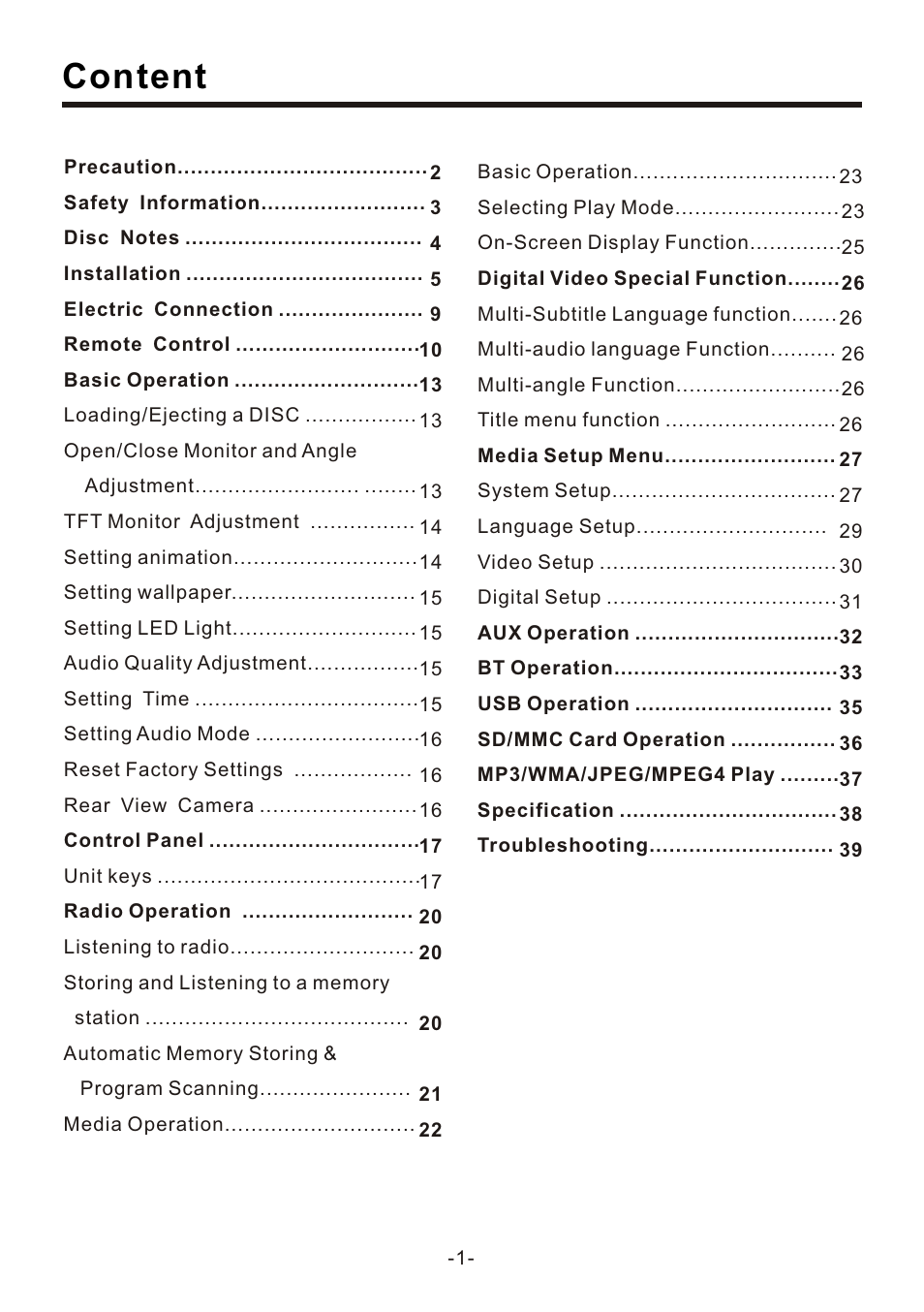 Content | Naxa NCD-708 User Manual | Page 3 / 41