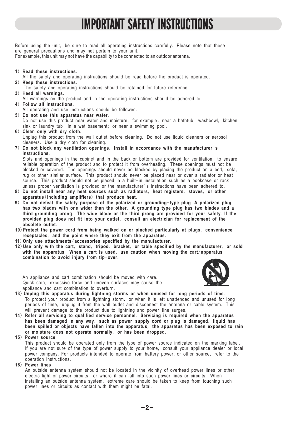 Important, Safety, Instructions | Naxa ND-851 User Manual | Page 3 / 20