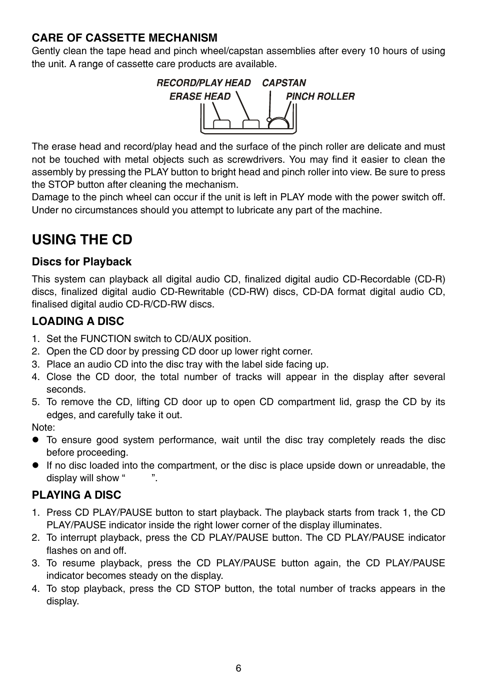 Using the cd | Naxa NPB-241 User Manual | Page 7 / 9