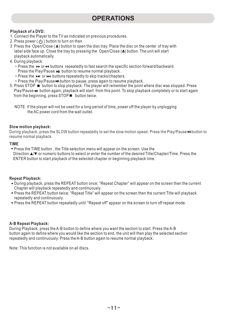 页 12, Operations | Naxa ND-853 User Manual | Page 12 / 20