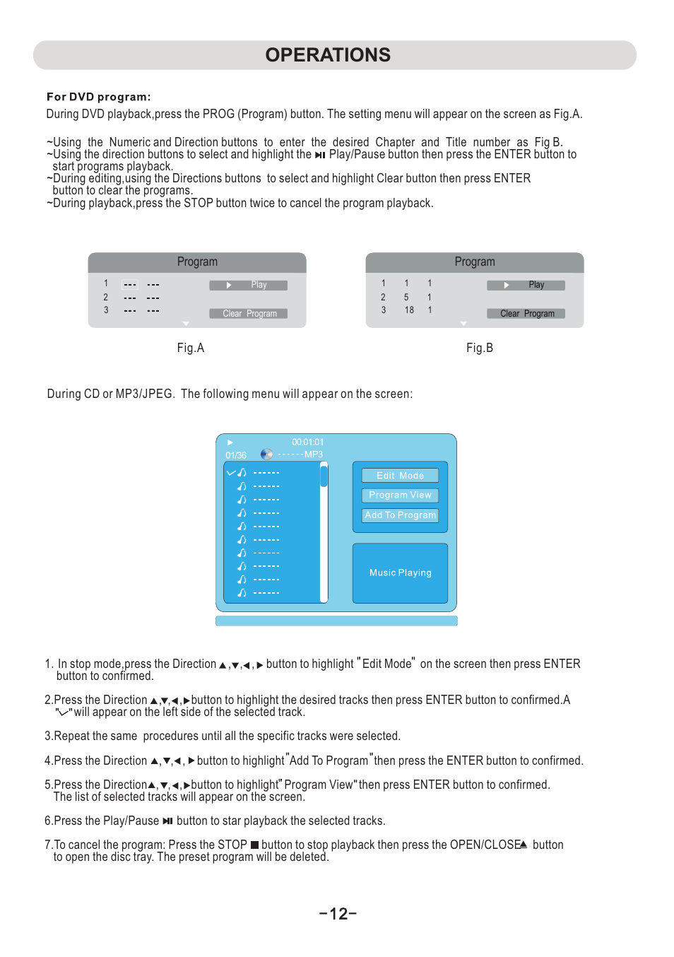 页 13, Operations | Naxa ND-853 User Manual | Page 13 / 20