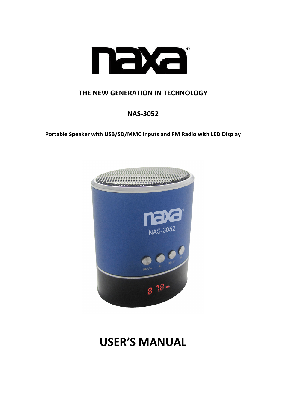 Naxa NAS-3052 User Manual | 4 pages