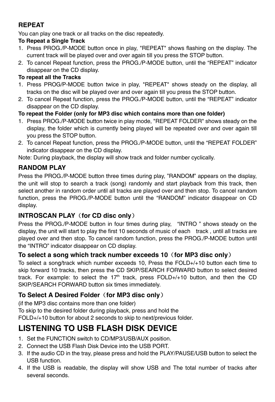 Listening to usb flash disk device | Naxa NPB-246 User Manual | Page 7 / 8