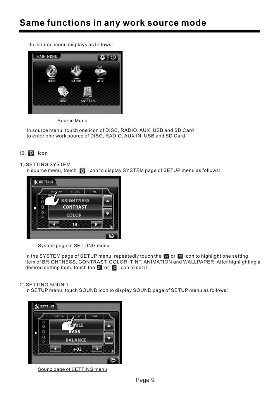 页 10, Same functions in any work source mode, Page 9 | Naxa NCD-730 User Manual | Page 10 / 31