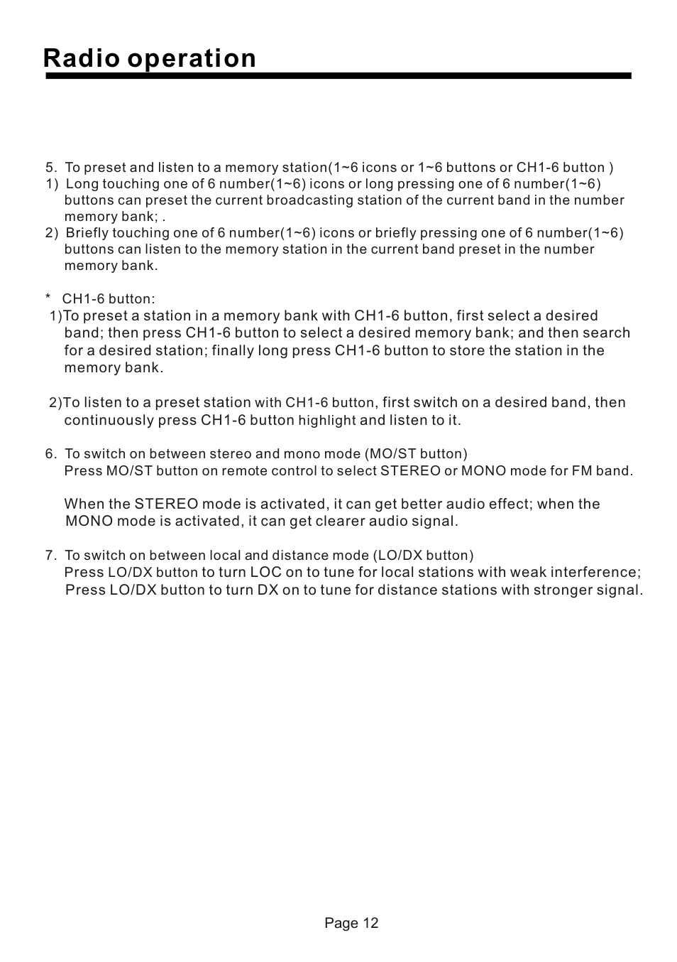 页 13, Radio operation | Naxa NCD-730 User Manual | Page 13 / 31