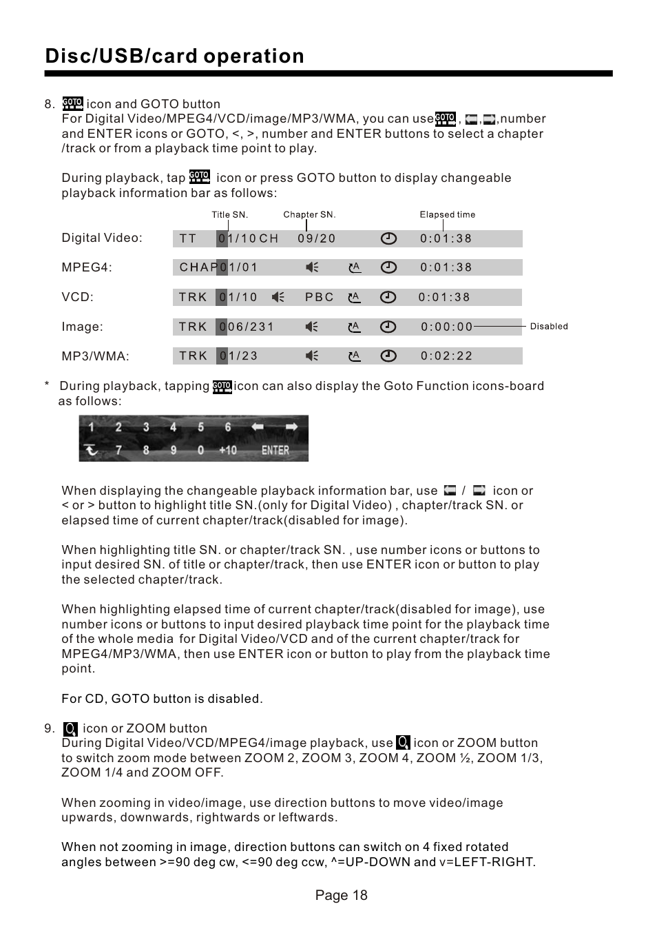页 19, Disc/usb/card operation | Naxa NCD-730 User Manual | Page 19 / 31