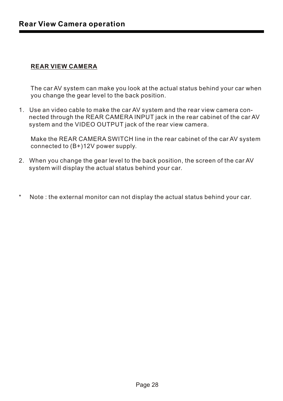 页 29, Rear view camera operation | Naxa NCD-730 User Manual | Page 29 / 31