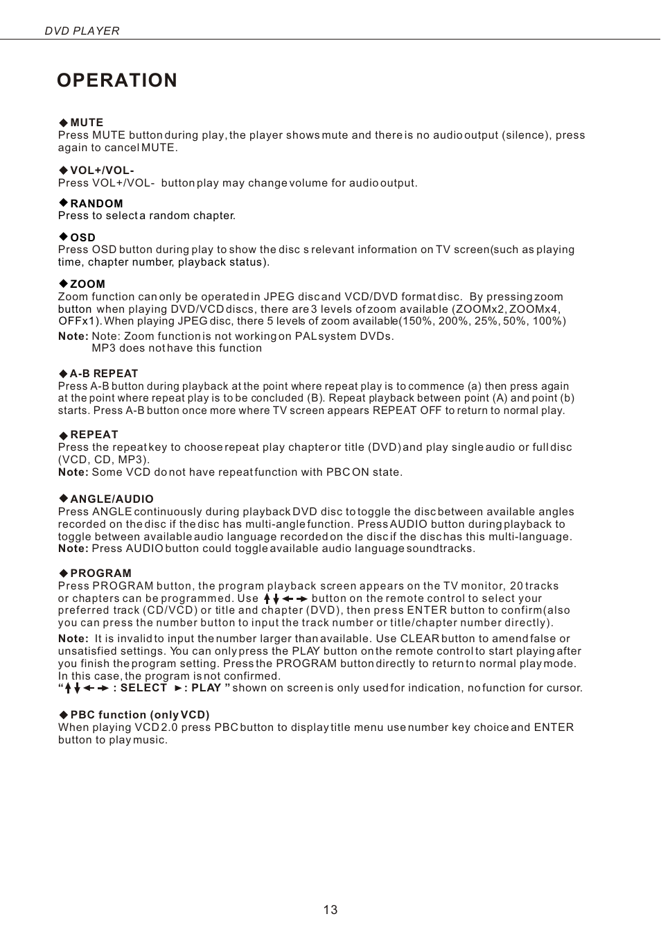 Т³гж 14, Operation | Naxa ND-842 User Manual | Page 14 / 20