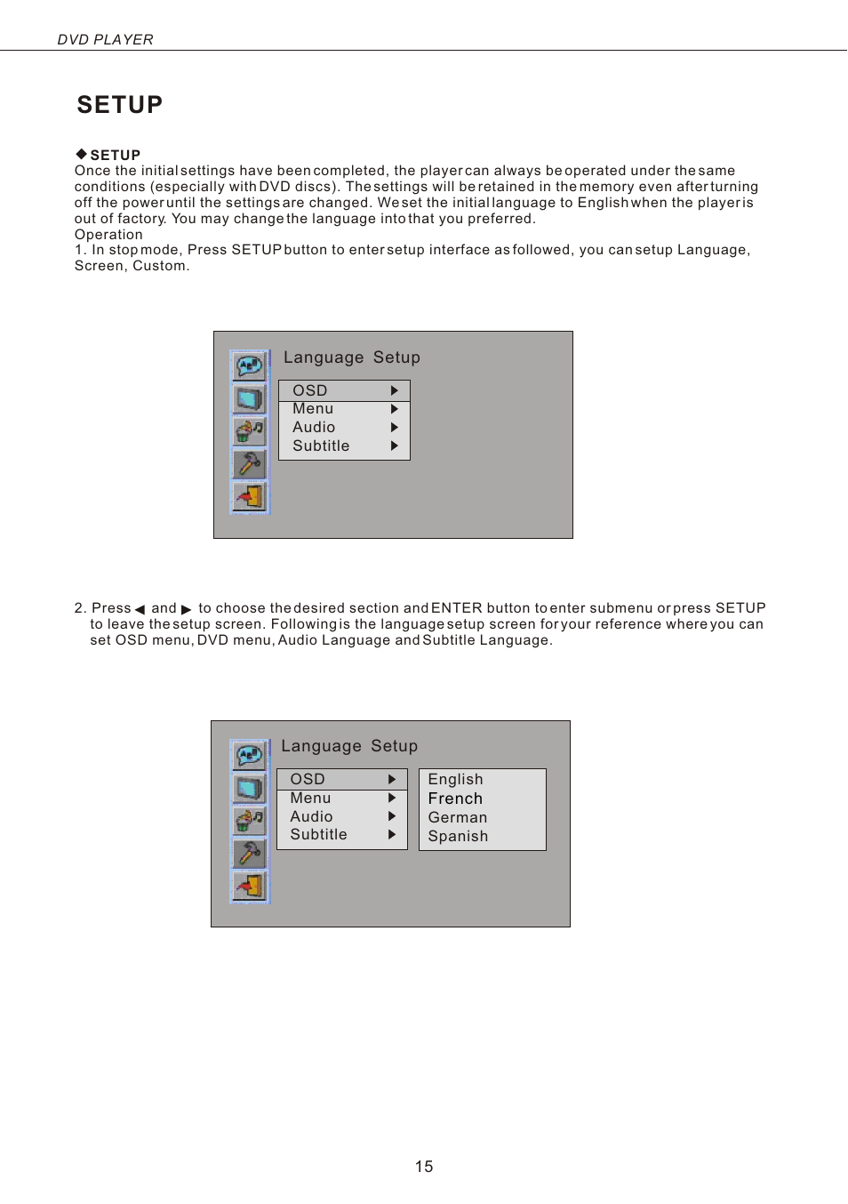Т³гж 16, Setup | Naxa ND-842 User Manual | Page 16 / 20