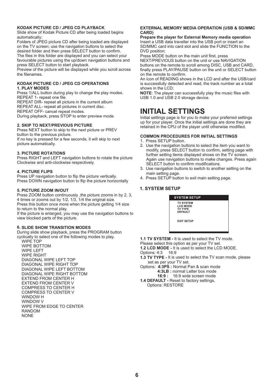 Initial settings | Naxa NDL-252 User Manual | Page 7 / 9