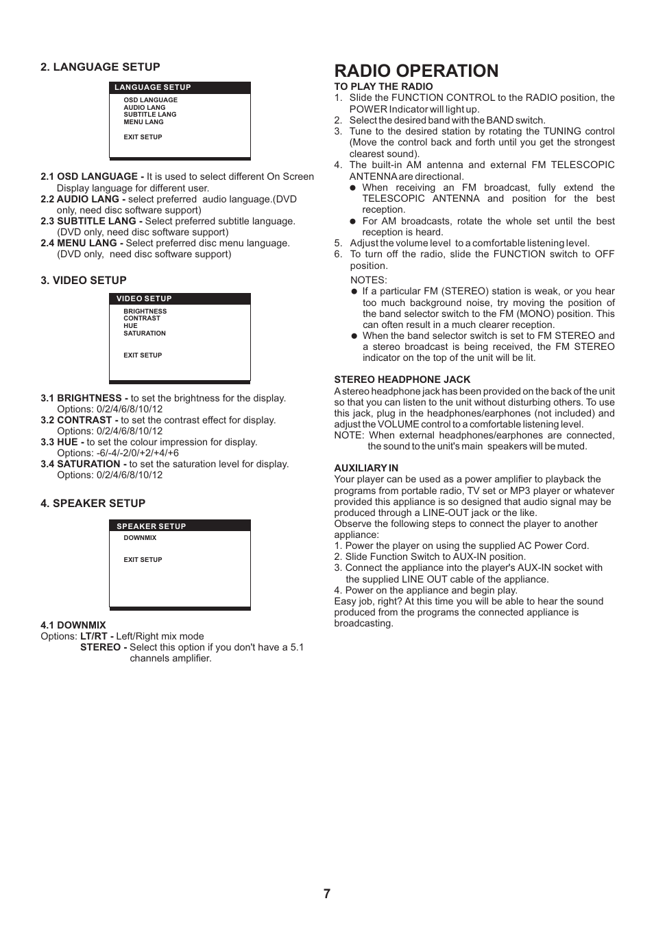 Radio operation | Naxa NDL-252 User Manual | Page 8 / 9