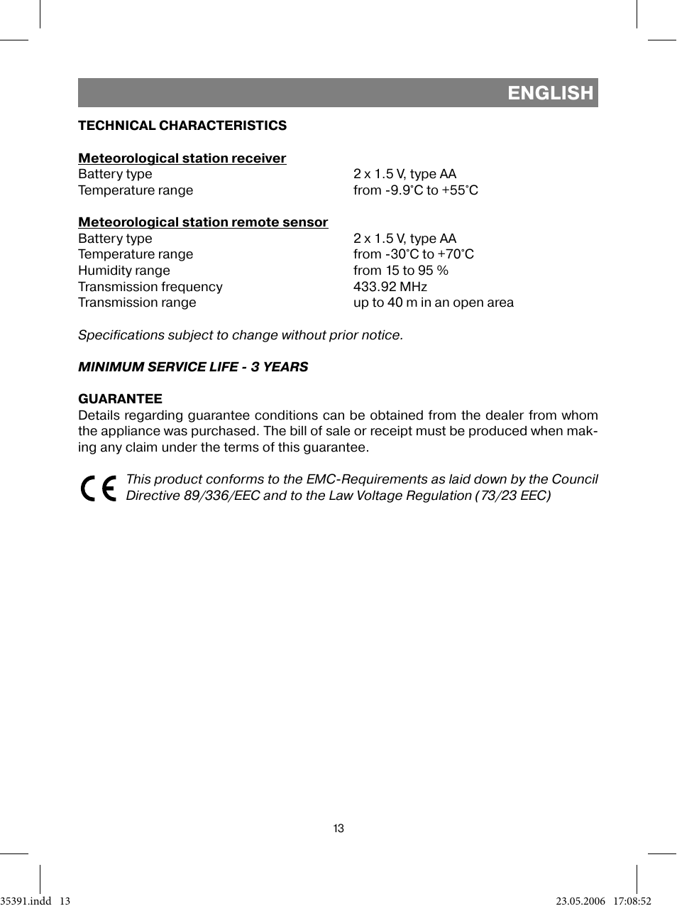 English | Vitek VT-3539 User Manual | Page 13 / 64