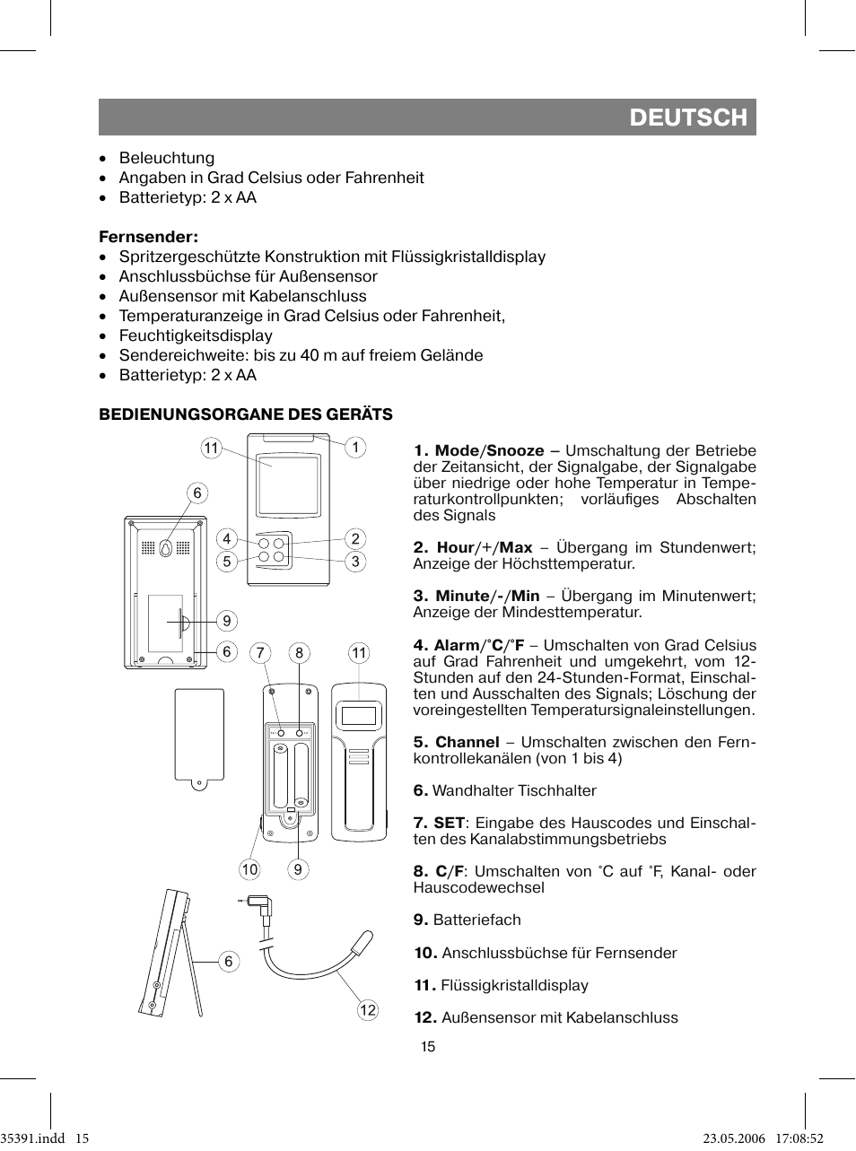 Deutsch | Vitek VT-3539 User Manual | Page 15 / 64