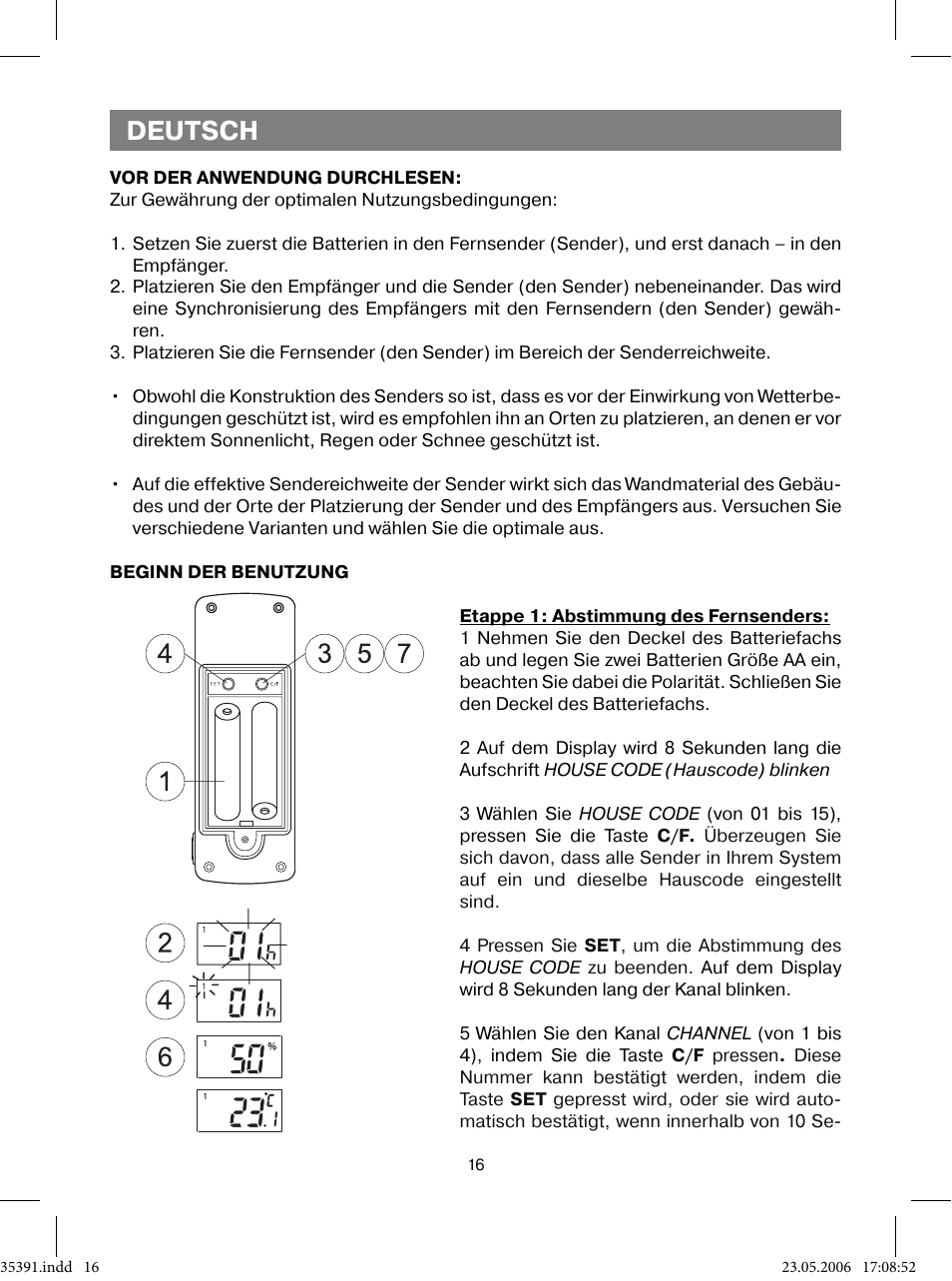 Deutsch | Vitek VT-3539 User Manual | Page 16 / 64