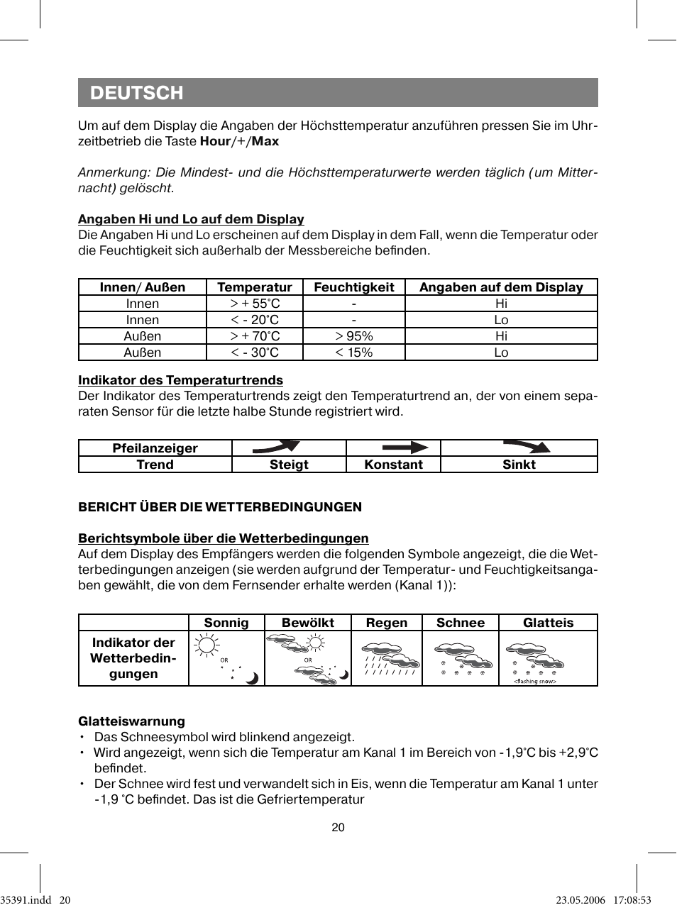 Deutsch | Vitek VT-3539 User Manual | Page 20 / 64