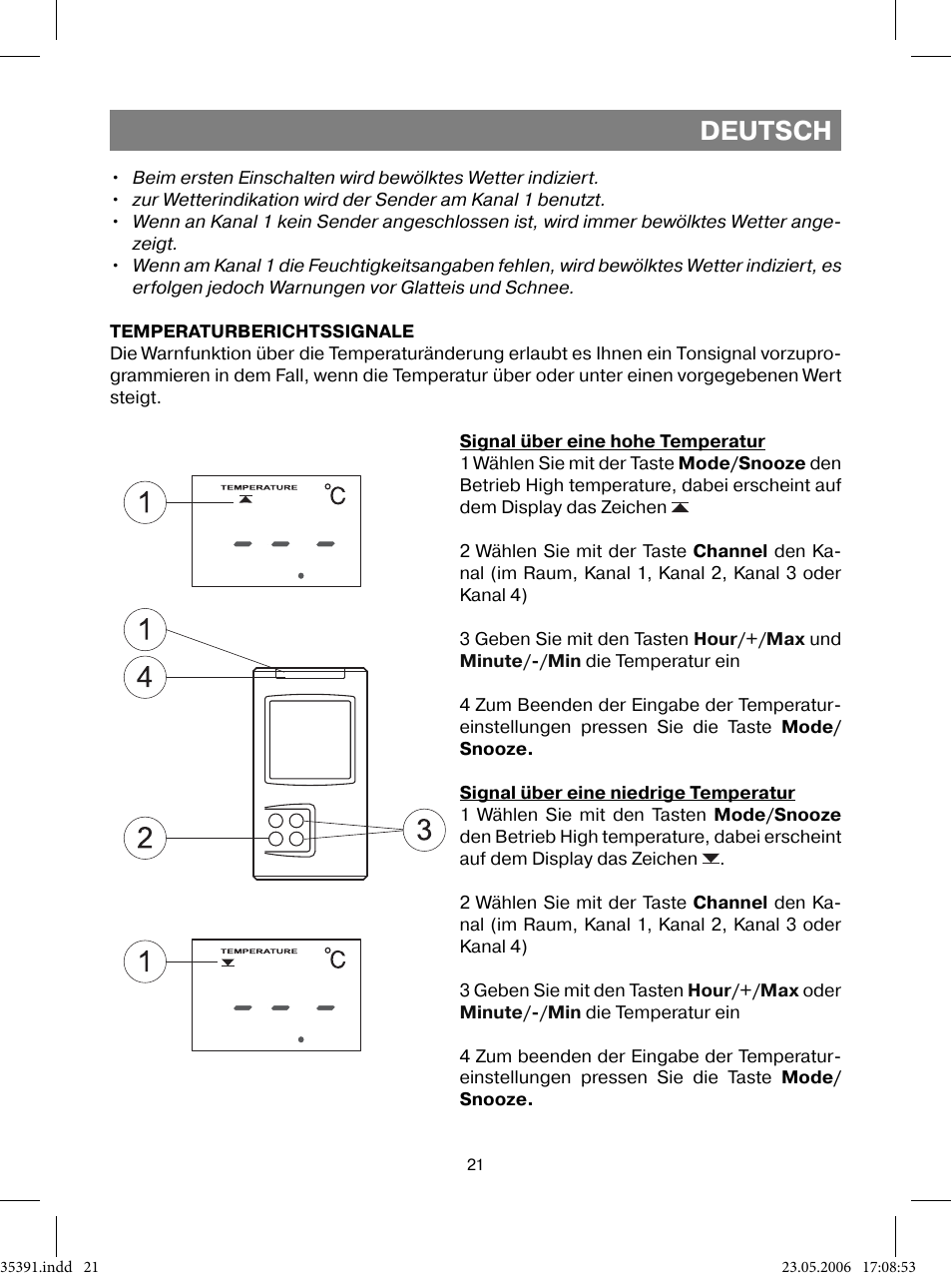 Deutsch | Vitek VT-3539 User Manual | Page 21 / 64