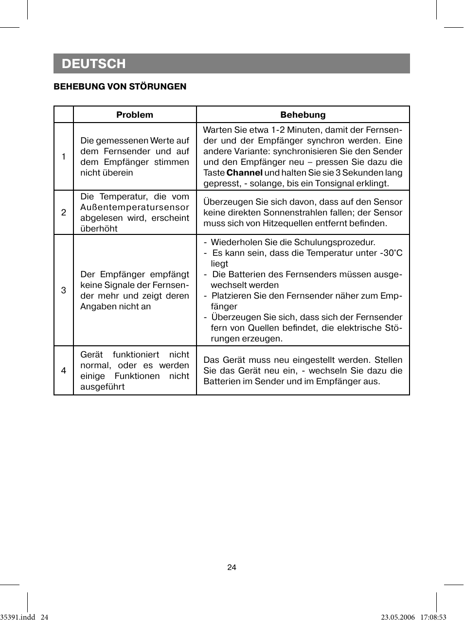 Deutsch | Vitek VT-3539 User Manual | Page 24 / 64