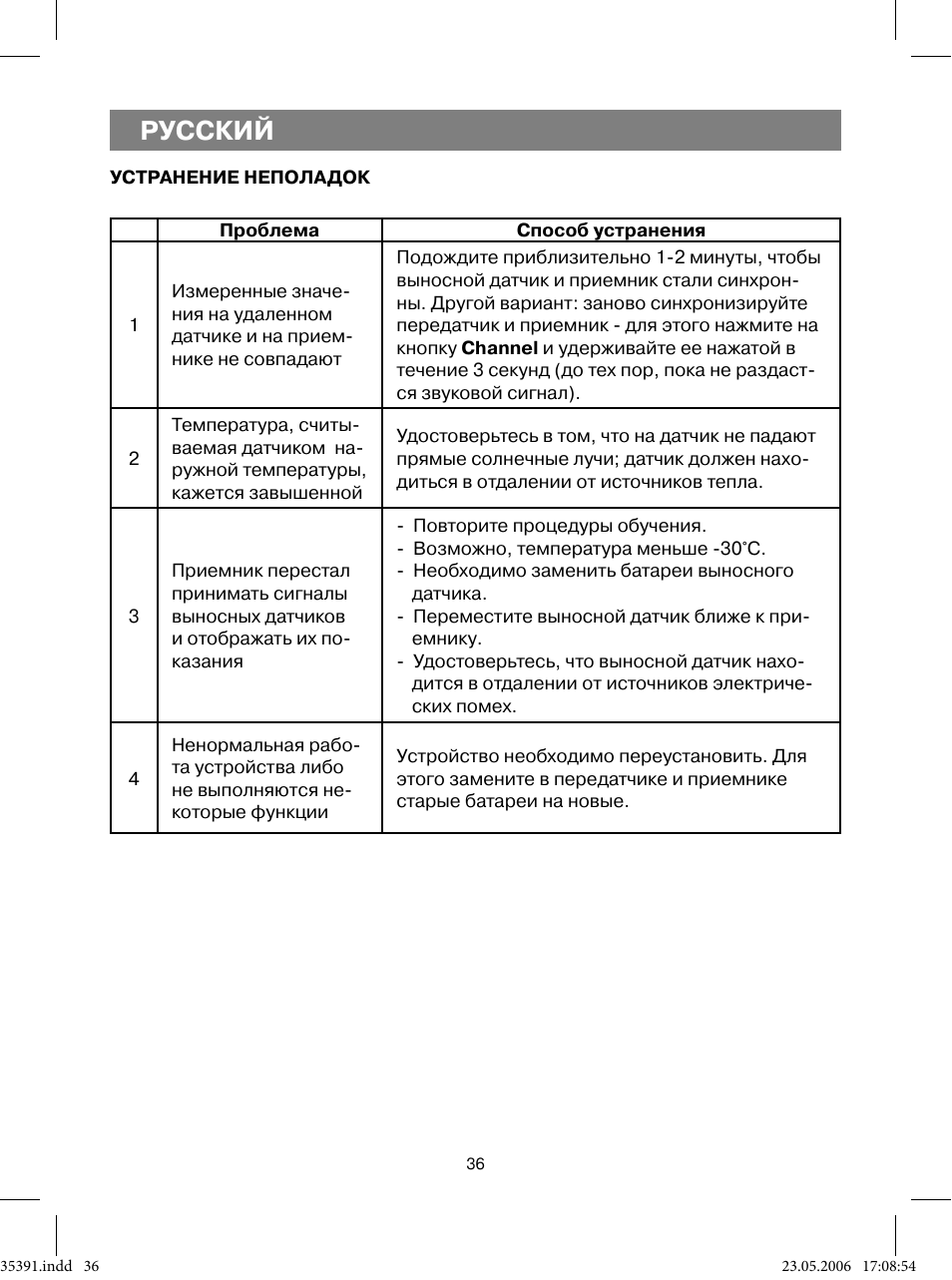 Русский | Vitek VT-3539 User Manual | Page 36 / 64