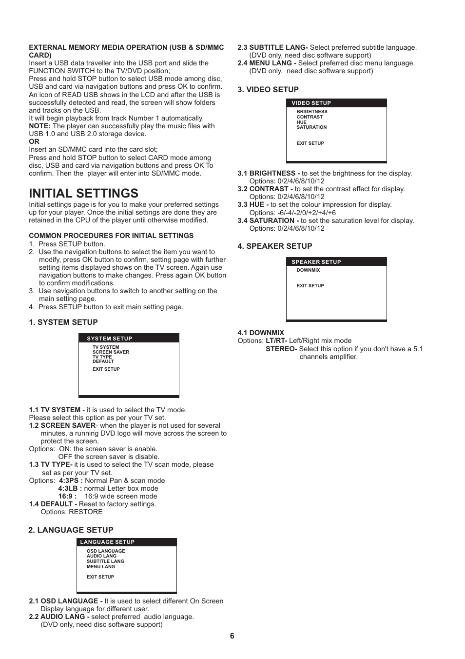 Initial settings | Naxa NDL-254 User Manual | Page 7 / 10