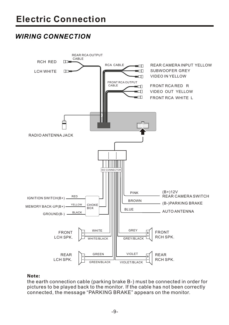 页 11, Electric connection, Wiring connection | Naxa NCD-707 User Manual | Page 11 / 39
