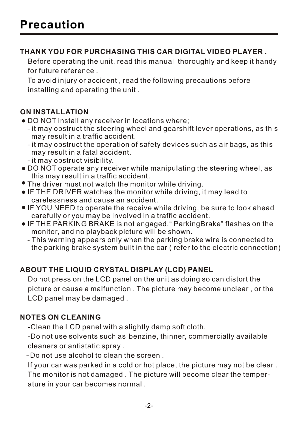 Precaution | Naxa NCD-707 User Manual | Page 4 / 39