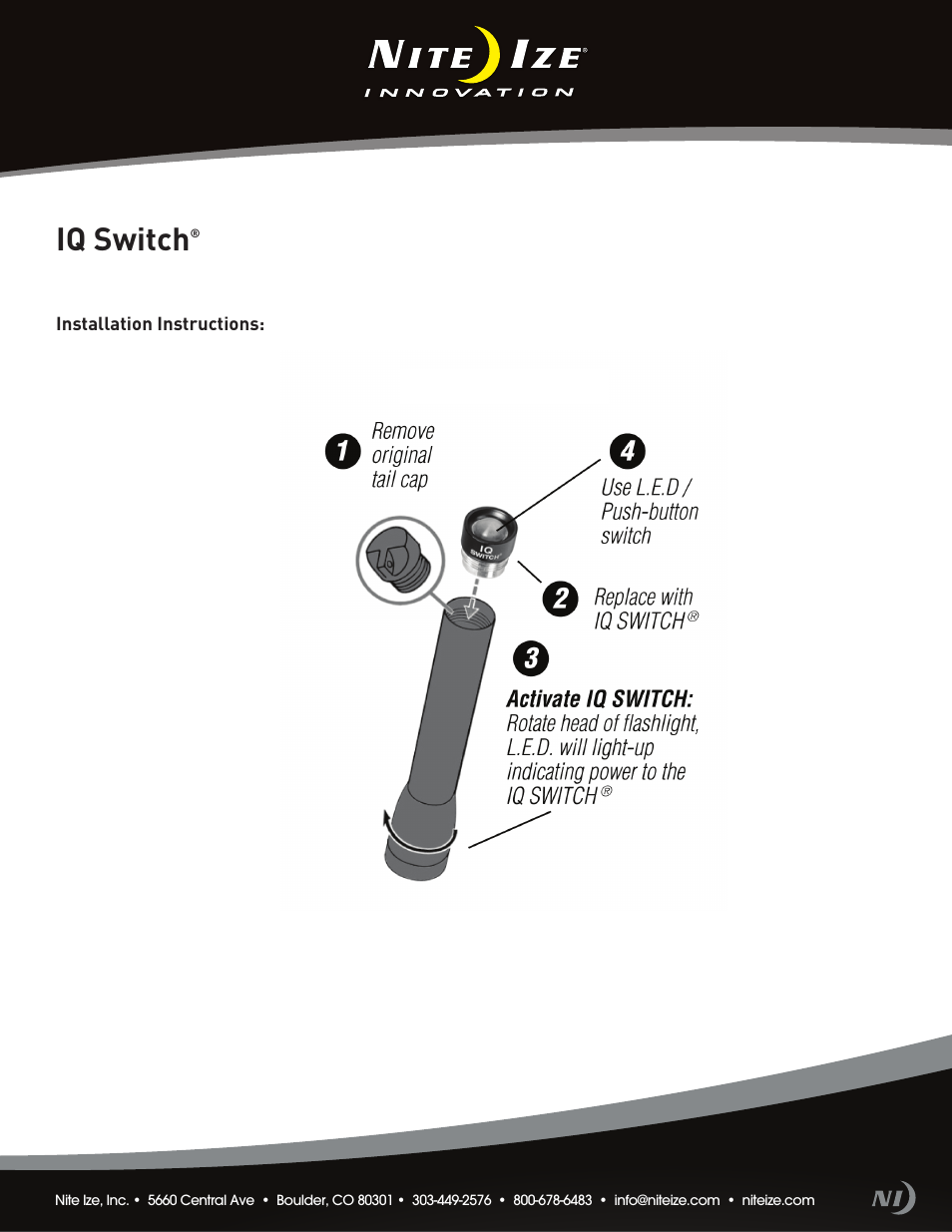 Niteize I.Q. SWITCH User Manual | 1 page