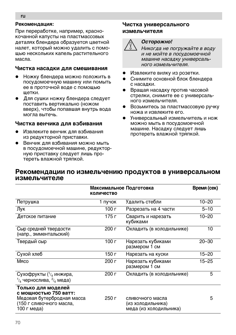 Рекомендация | Siemens MQ 5 N 599 User Manual | Page 70 / 81