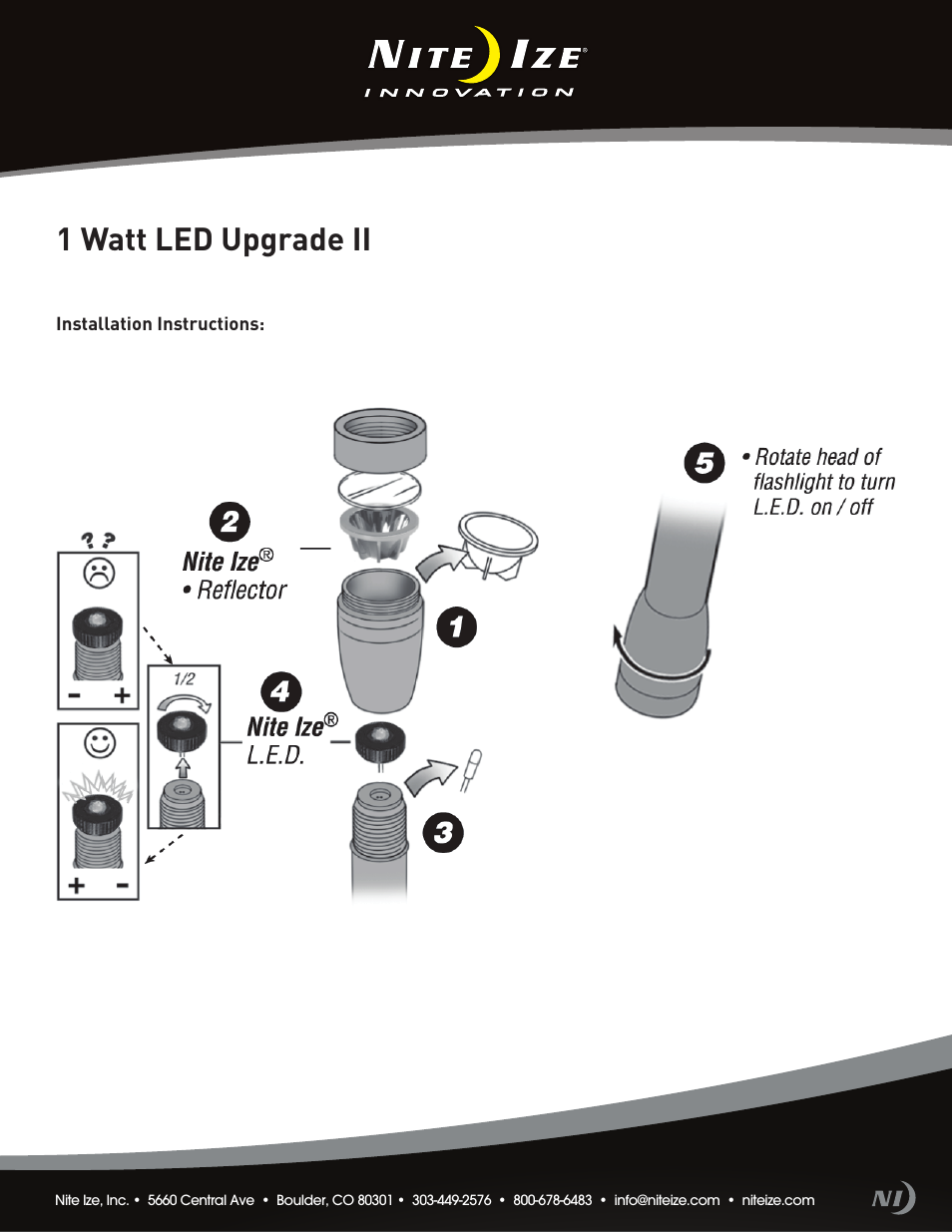 Niteize 1 WATT LED UPGRADE KIT II User Manual | 1 page