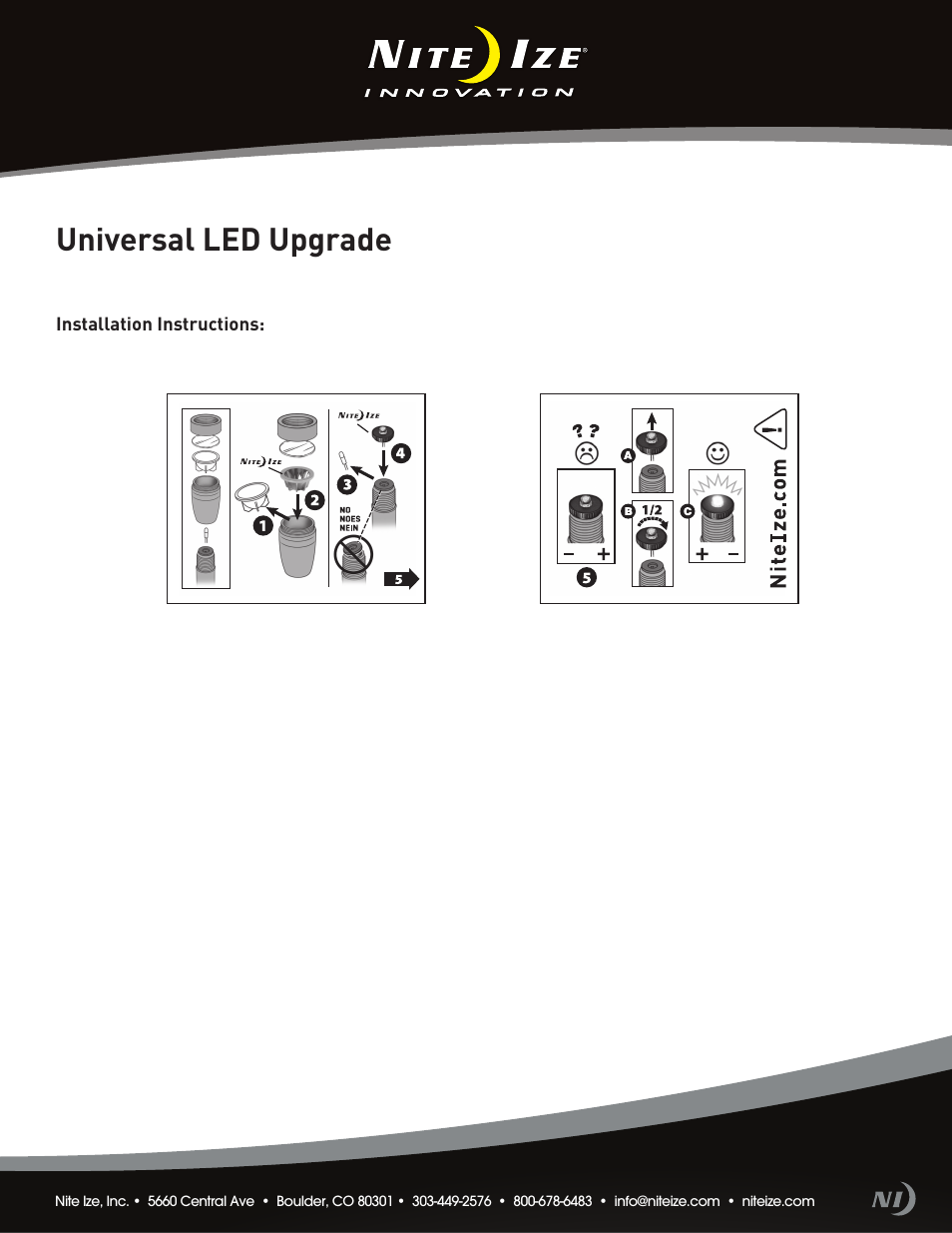 Niteize LED COMBO UPGRADE KIT II User Manual | 1 page
