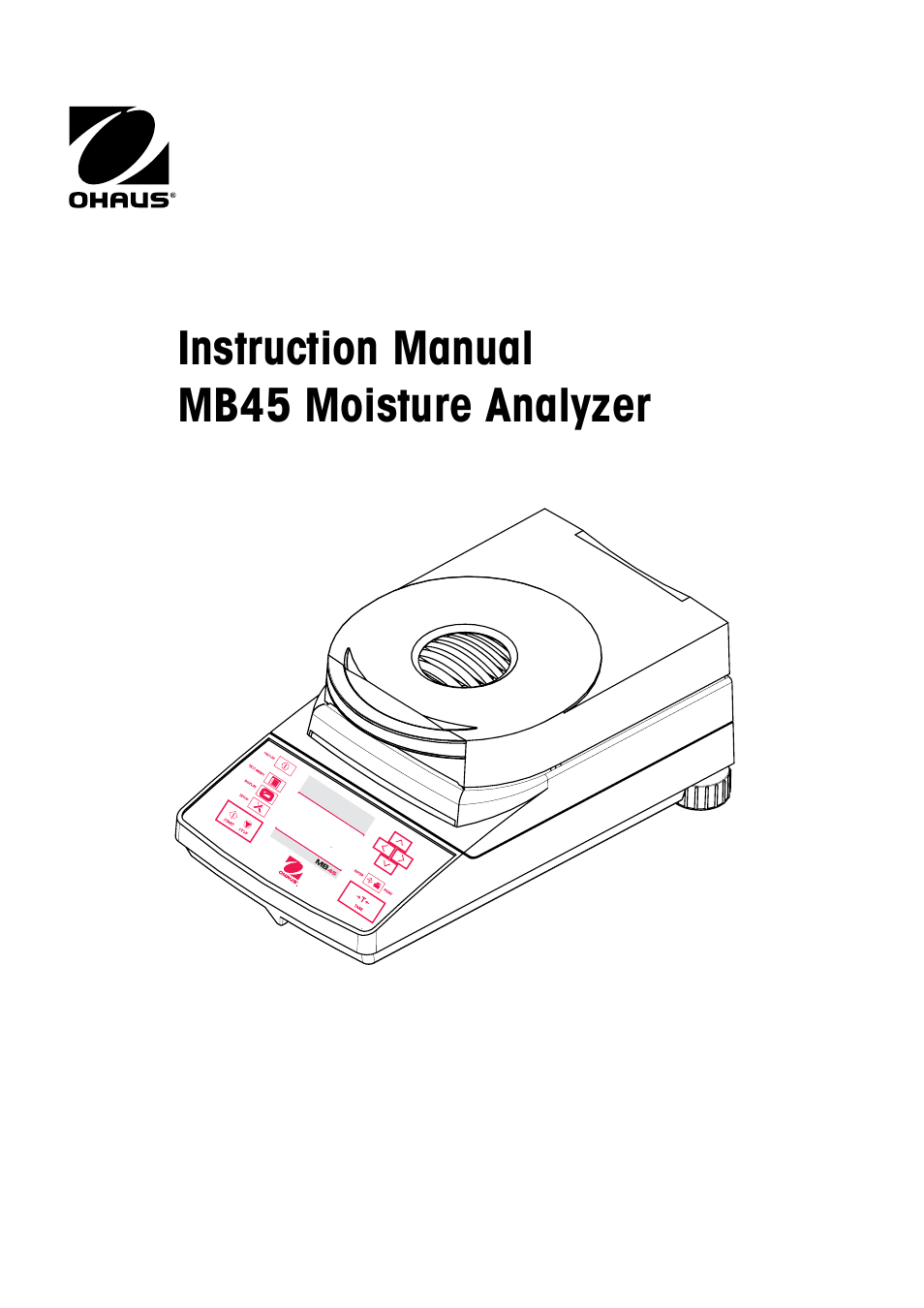 Ohaus MB45 MOISTURE ANALYZER Manual User Manual | 70 pages