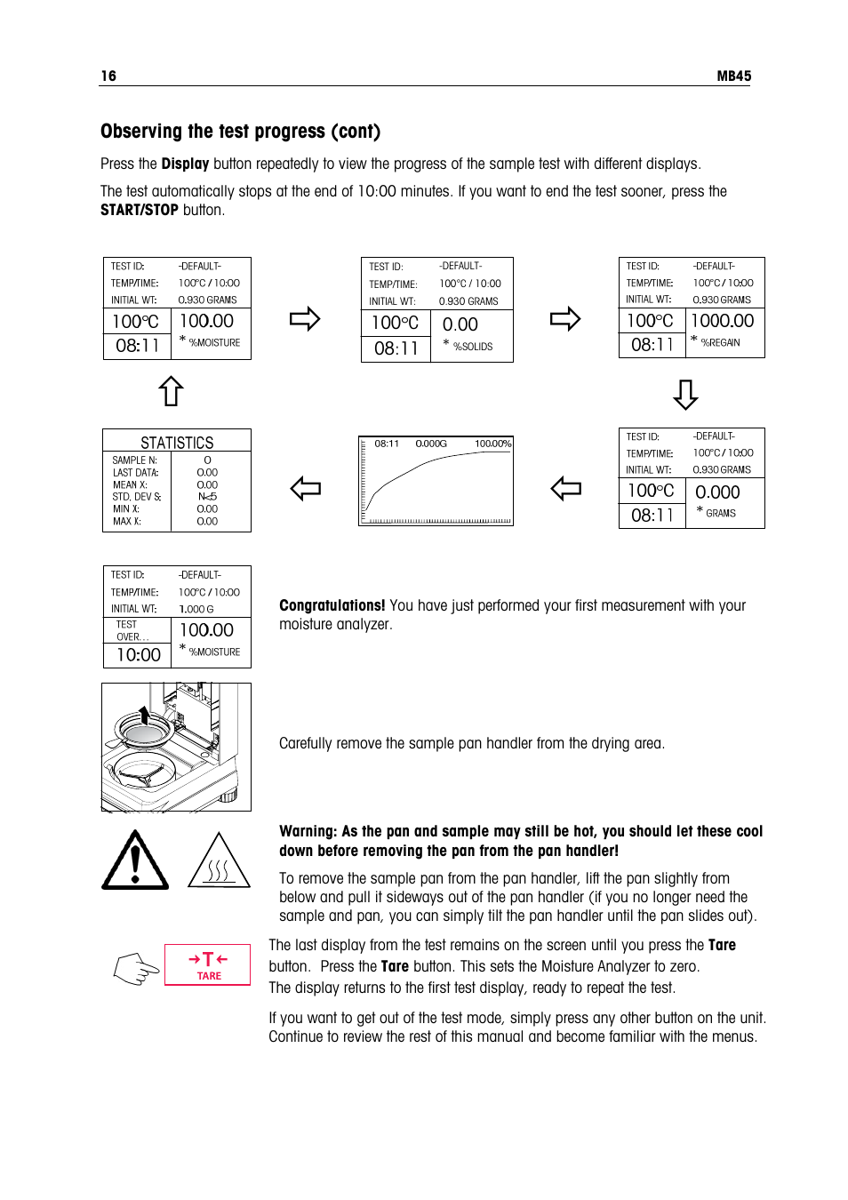 Ohaus MB45 MOISTURE ANALYZER Manual User Manual | Page 18 / 70