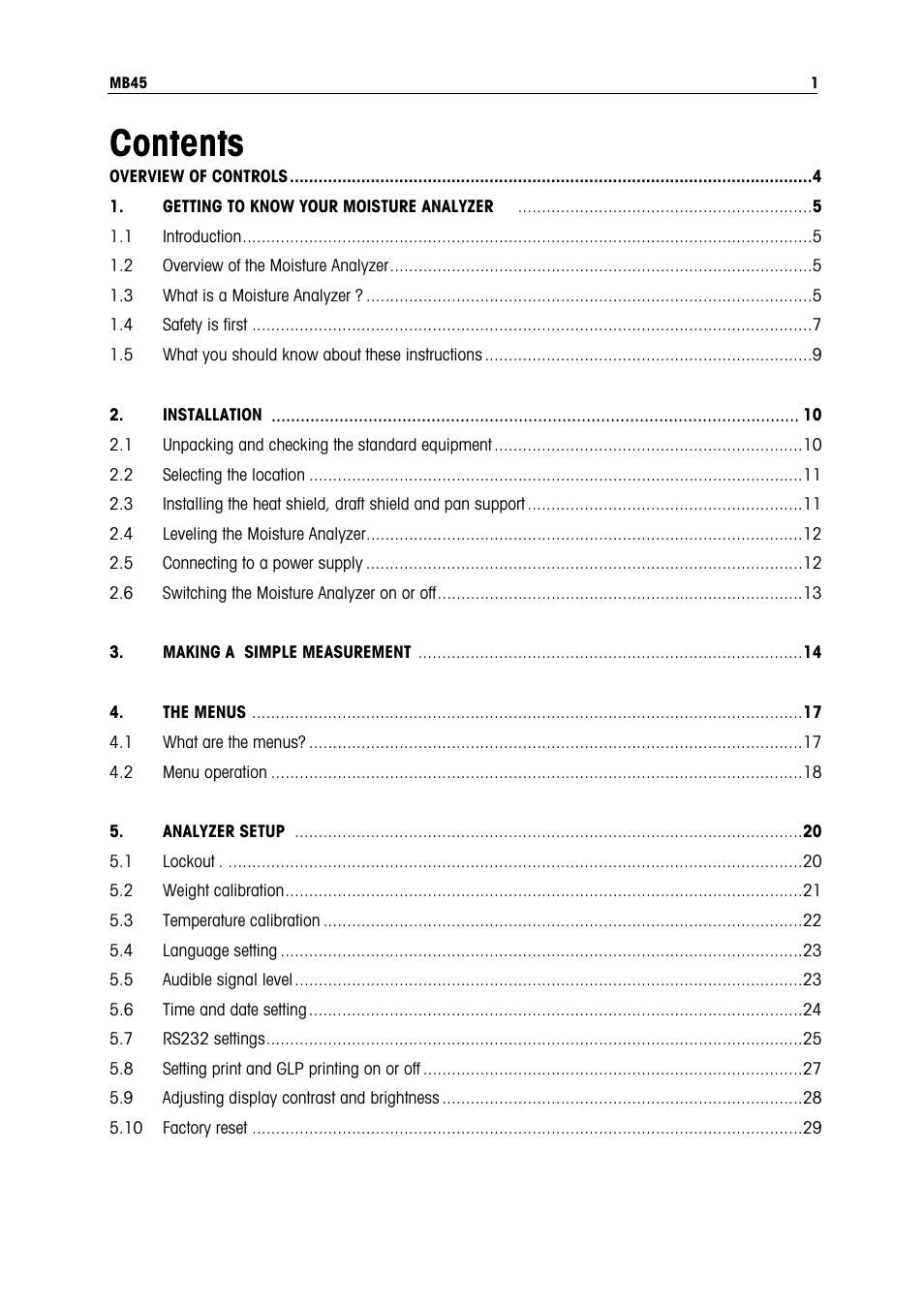 Ohaus MB45 MOISTURE ANALYZER Manual User Manual | Page 3 / 70