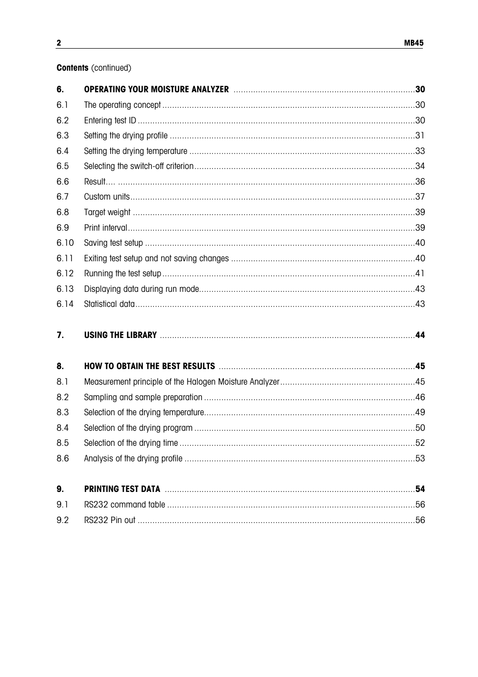 Ohaus MB45 MOISTURE ANALYZER Manual User Manual | Page 4 / 70