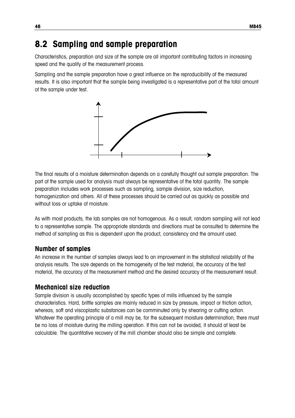 2 sampling and sample preparation, Number of samples, Mechanical size reduction | Ohaus MB45 MOISTURE ANALYZER Manual User Manual | Page 48 / 70