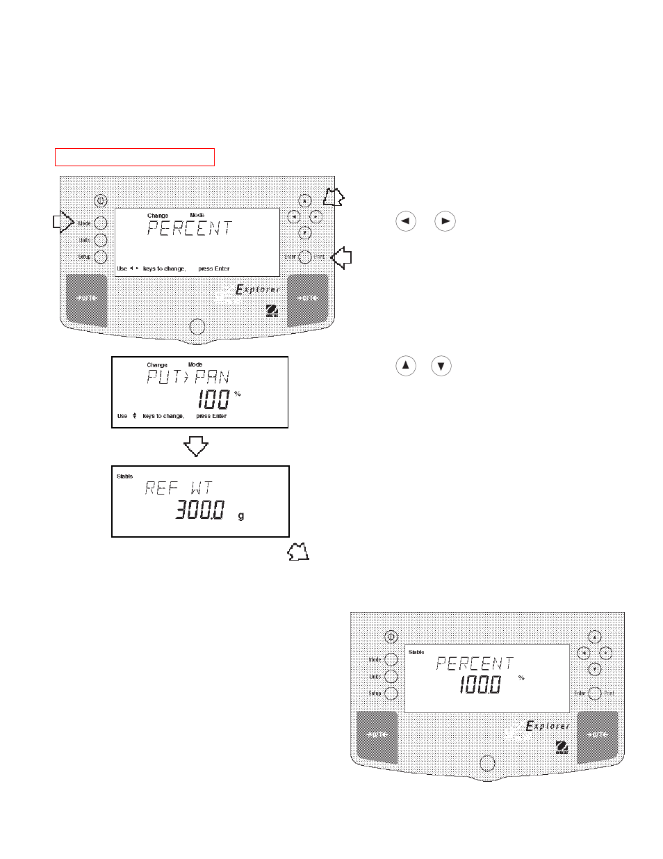 5 percent weighing, Procedure | Ohaus E1M110 Explorer Balances User Manual | Page 22 / 47