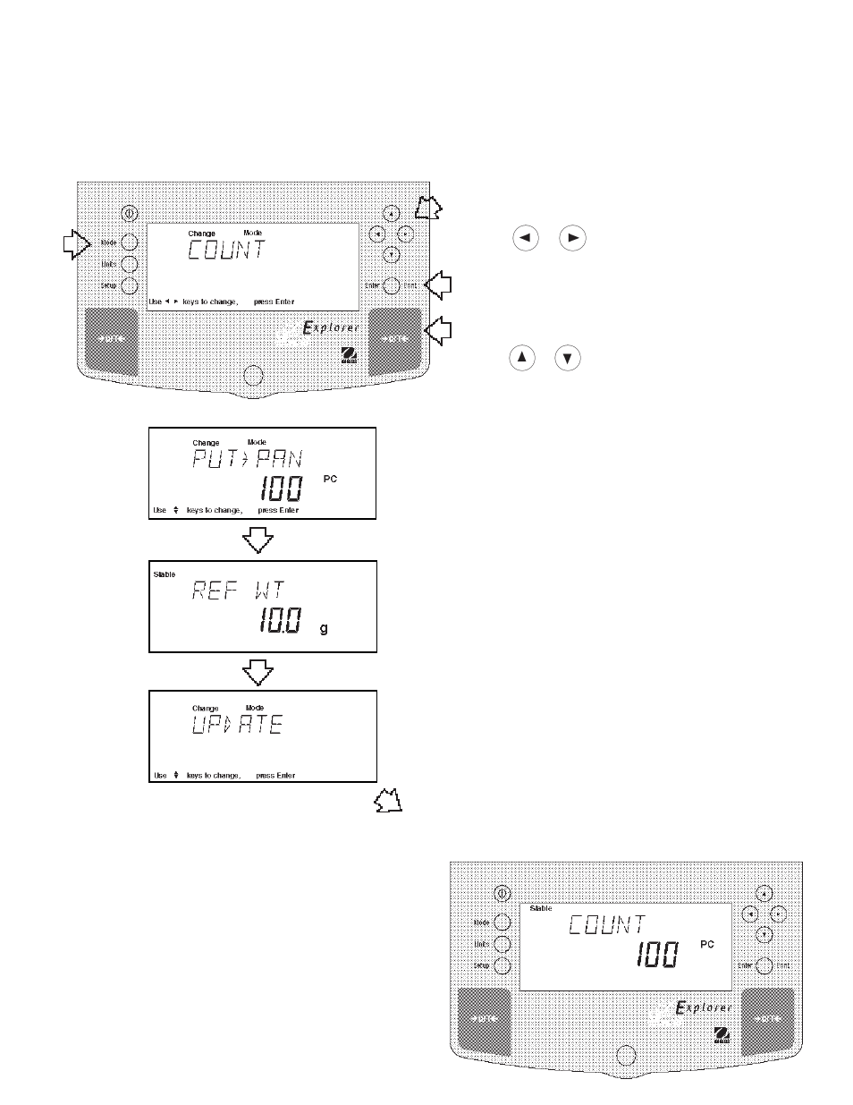 6 parts counting, Procedure, Update | Ohaus E1M110 Explorer Balances User Manual | Page 23 / 47