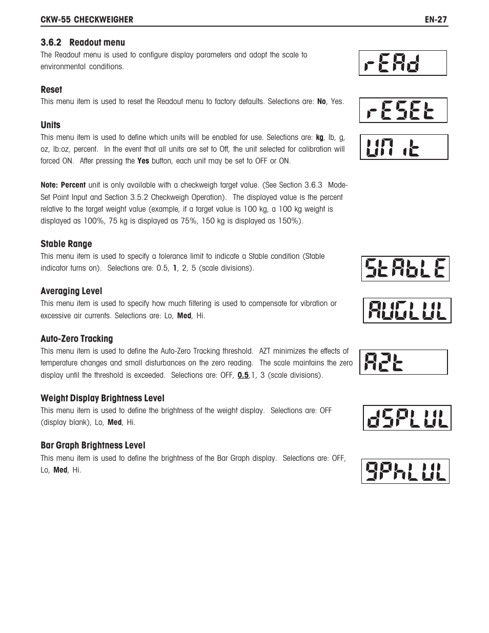 Ohaus CKW WASHDOWN CHECKWEIGHING SCALES_INDICATOR Manual en User Manual | Page 31 / 68