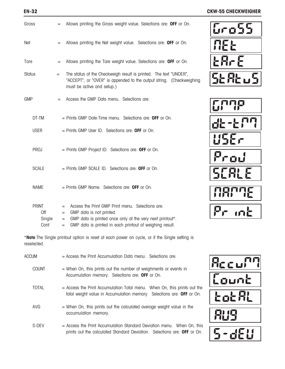 Ohaus CKW WASHDOWN CHECKWEIGHING SCALES_INDICATOR Manual en User Manual | Page 36 / 68