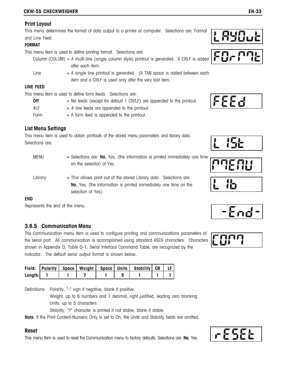 Ohaus CKW WASHDOWN CHECKWEIGHING SCALES_INDICATOR Manual en User Manual | Page 37 / 68