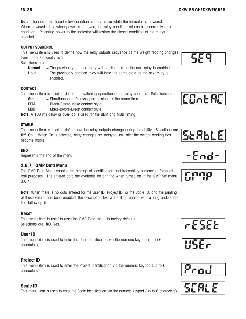 Ohaus CKW WASHDOWN CHECKWEIGHING SCALES_INDICATOR Manual en User Manual | Page 40 / 68