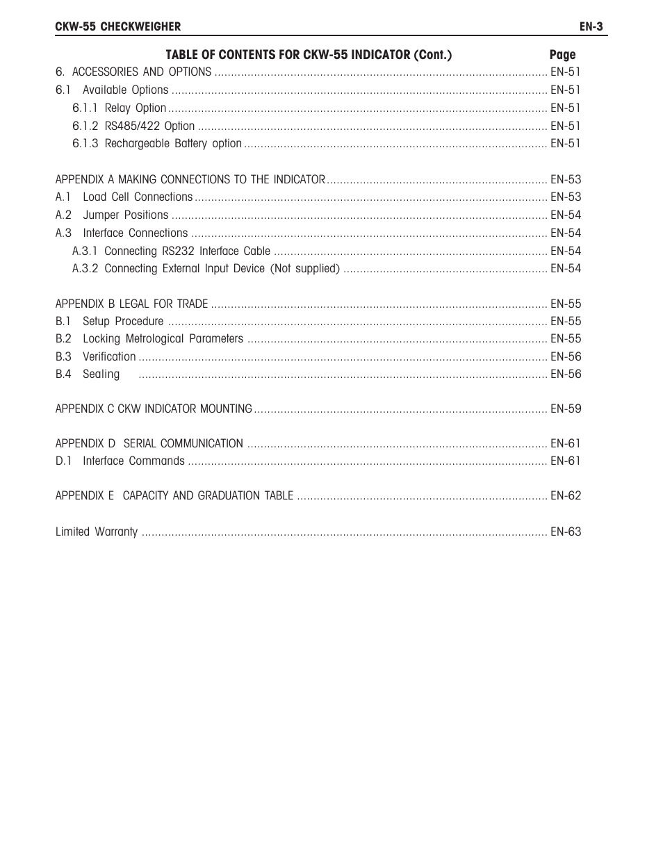 Ohaus CKW WASHDOWN CHECKWEIGHING SCALES_INDICATOR Manual en User Manual | Page 7 / 68