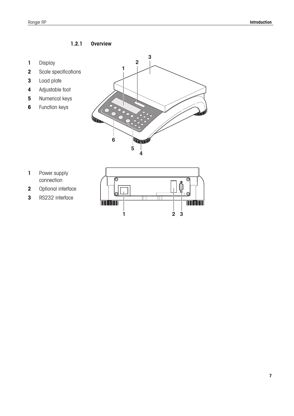 1 overview | Ohaus RANGER ADVANCED COMPACT COUNTING SCALES Manual en User Manual | Page 7 / 72