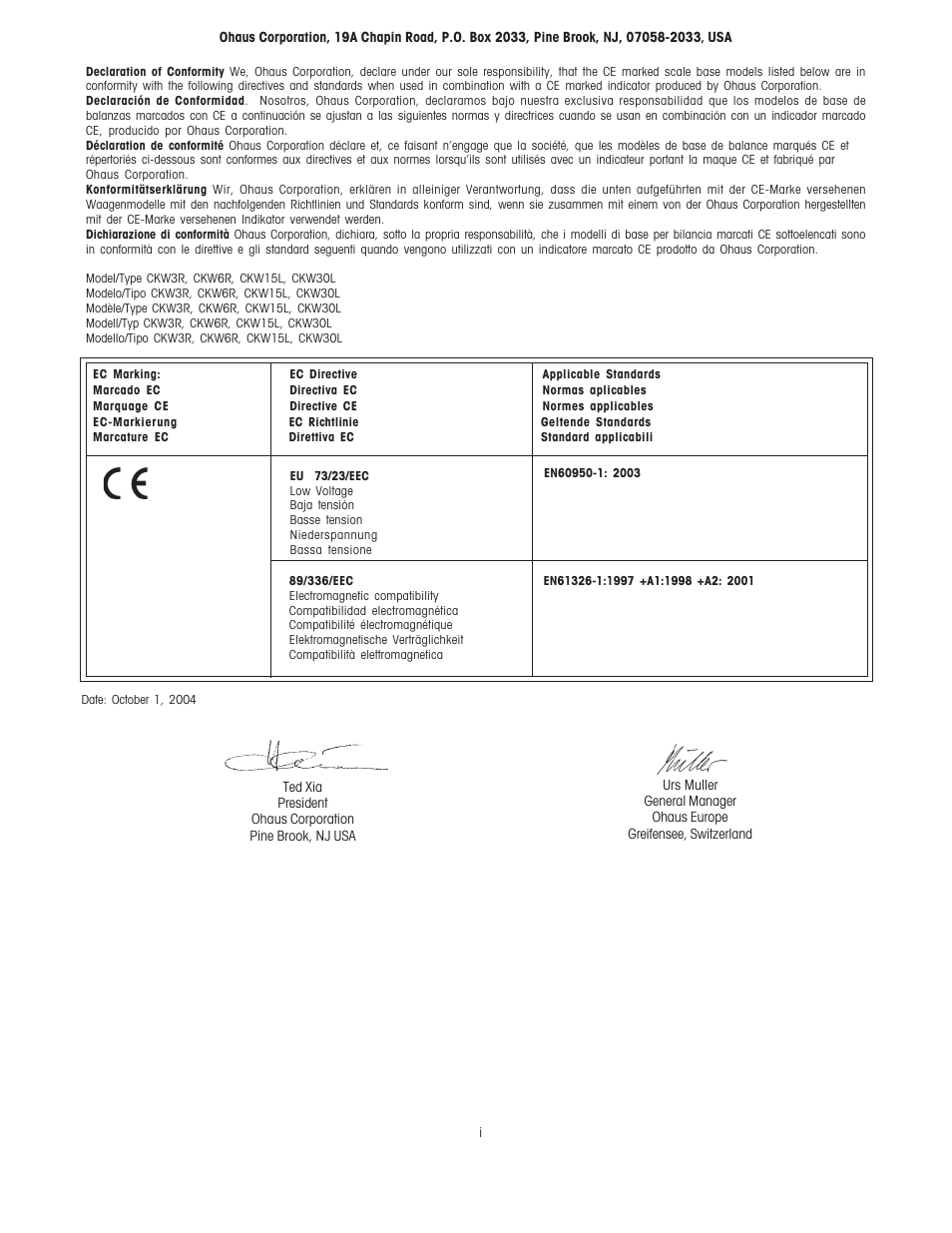 Ohaus CKW BASE Manual multi User Manual | Page 3 / 40