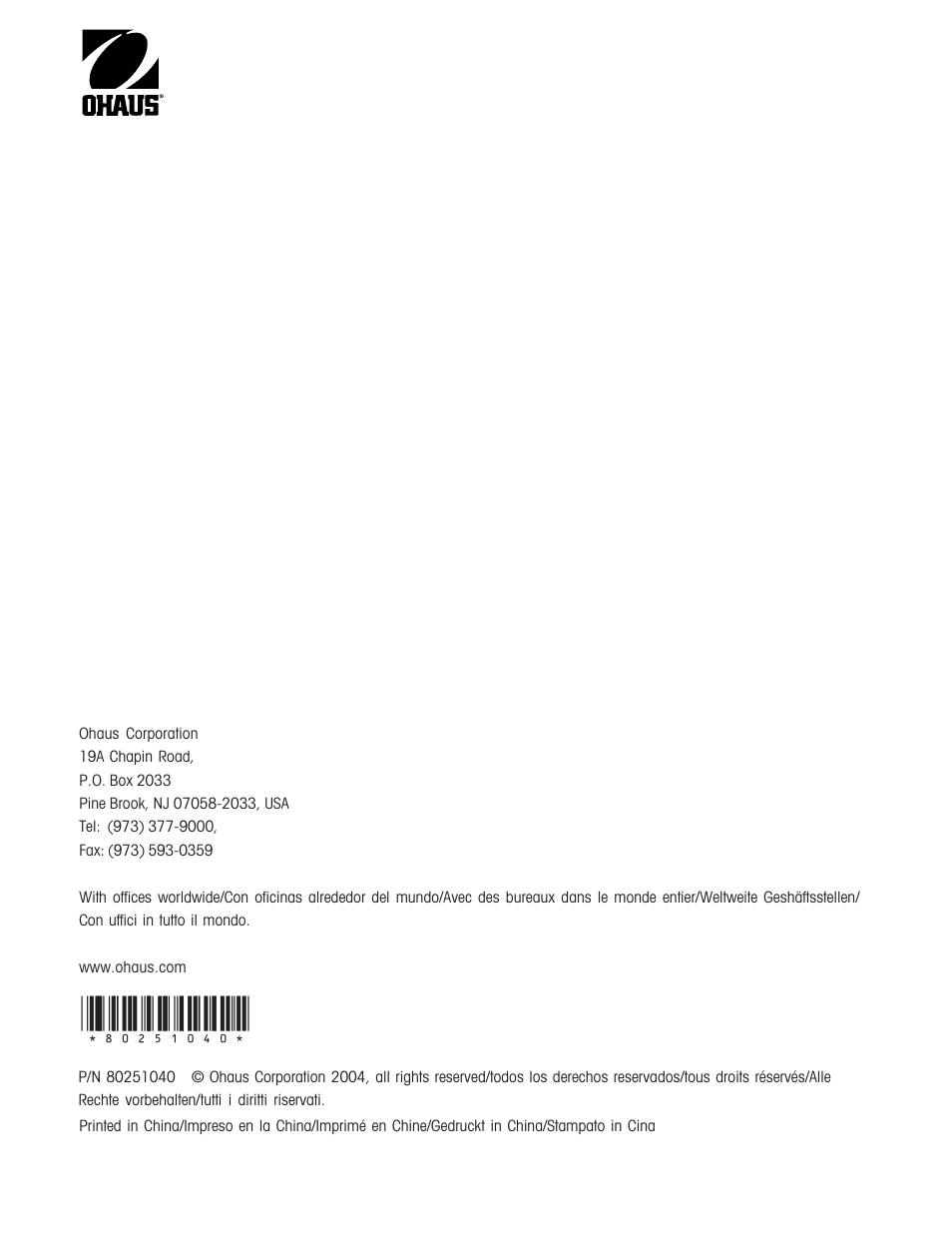 Ohaus CKW BASE Manual multi User Manual | Page 40 / 40