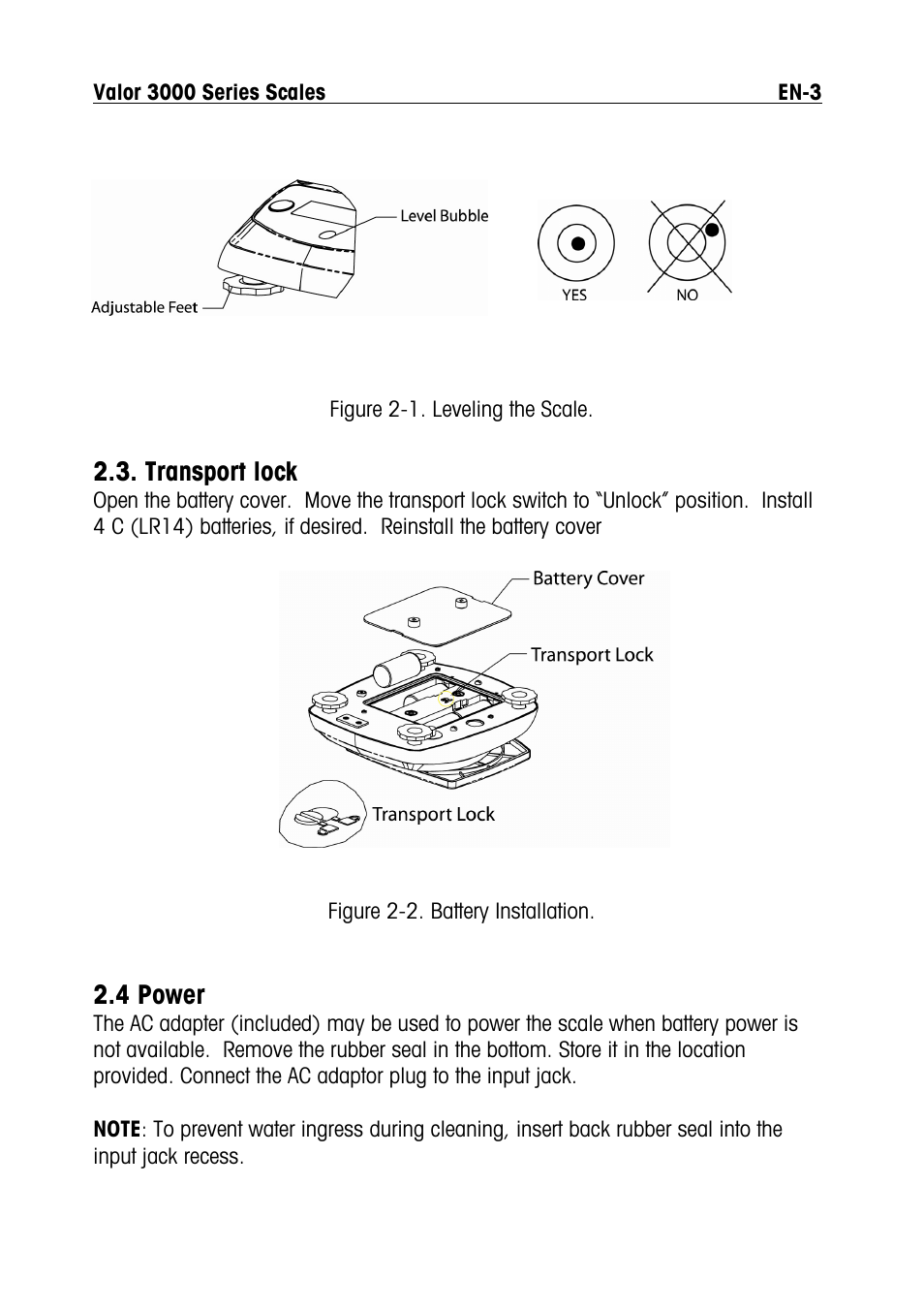 Transport lock, 4 power | Ohaus Valor 3000 COMPACT FOOD SCALES Manual multi User Manual | Page 5 / 104