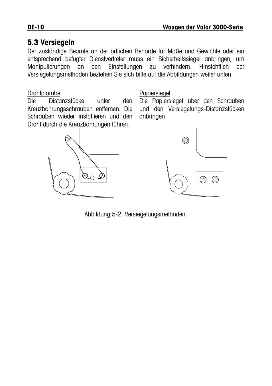 3 versiegeln | Ohaus Valor 3000 COMPACT FOOD SCALES Manual multi User Manual | Page 72 / 104