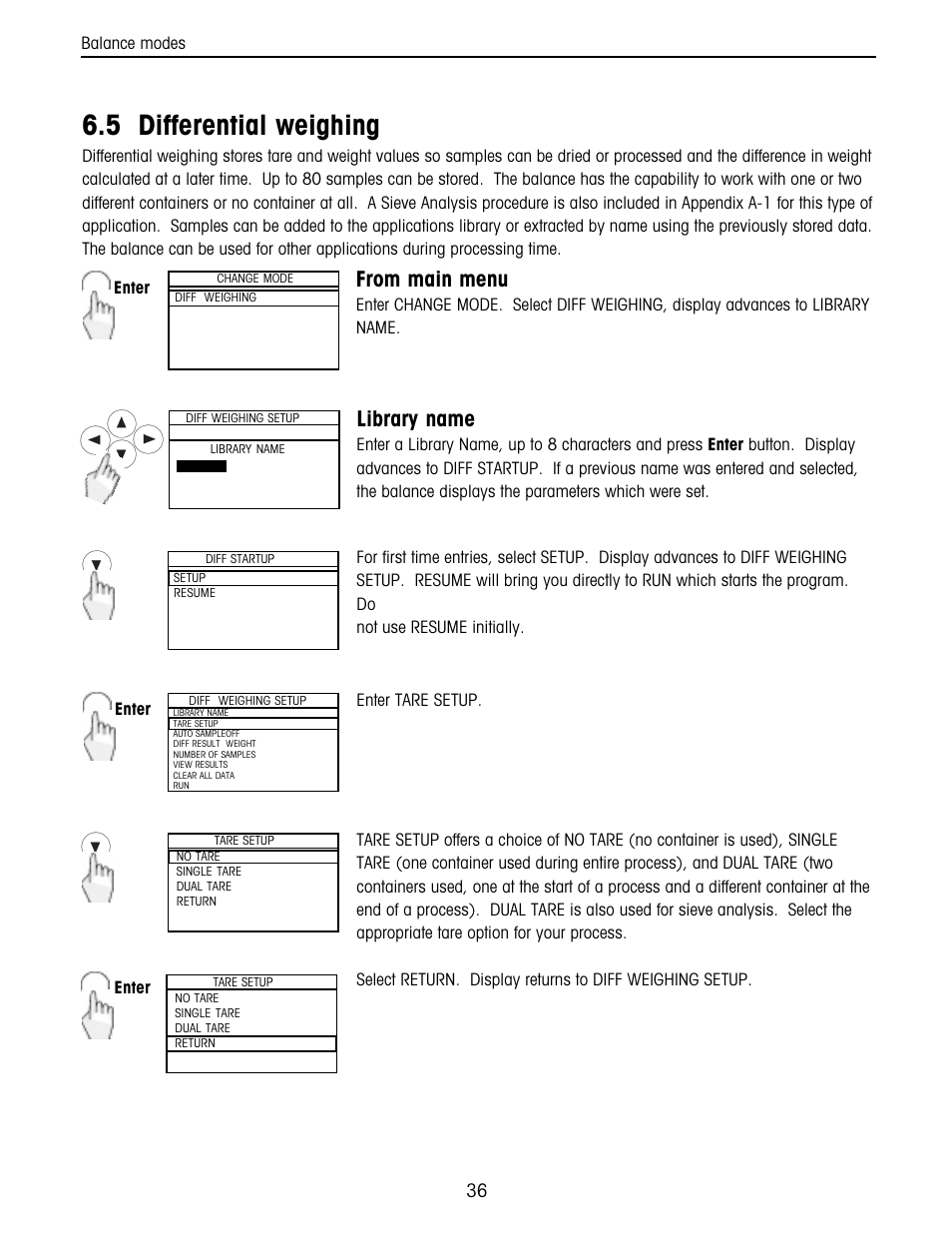 Differential weighing, 5 differential weighing, Library name | Ohaus Voyager Balances User Manual | Page 100 / 329