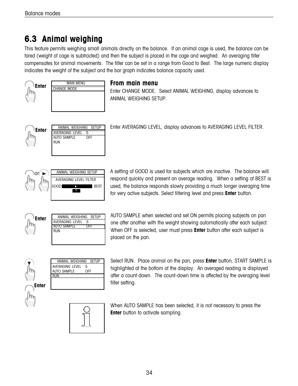 Animal weighing, 3 animal weighing, Balance modes | Ohaus Voyager Balances User Manual | Page 98 / 329