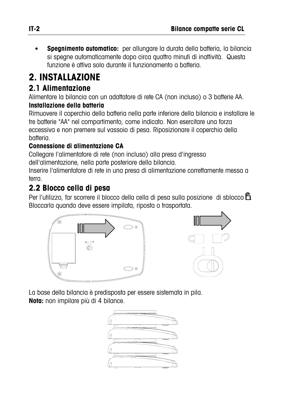 Installazione | Ohaus CL PORTABLE BALANCES Manual multi User Manual | Page 27 / 44